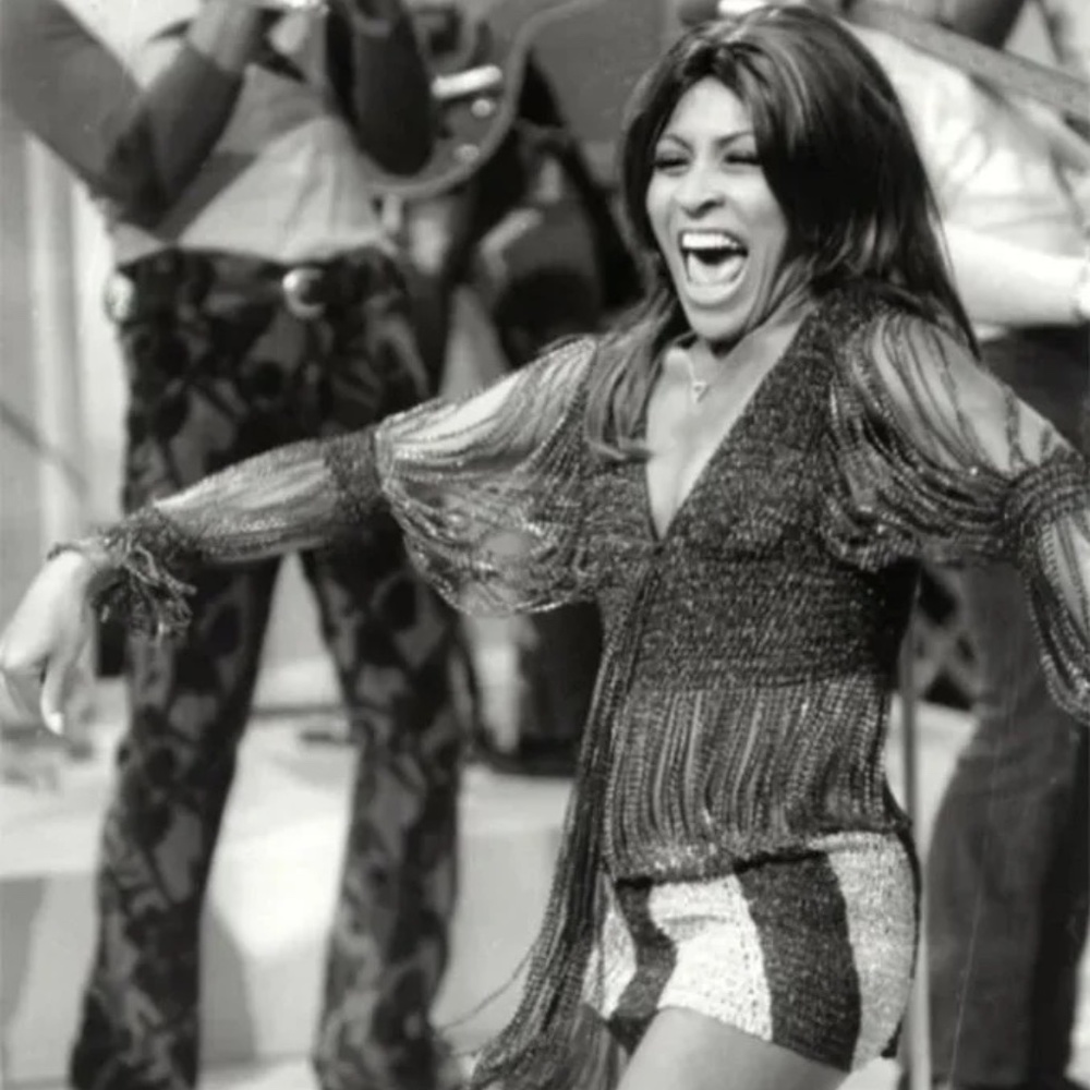 Hand Crocheted Lurex and Metal Chain Cardigan Tina Turner 1970